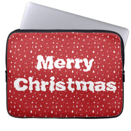 Funda para portátil de árboles de Navidad y copos 