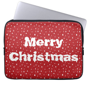 Funda para portátil de árboles de Navidad y copos 