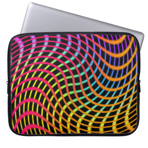 Funda para portátil de arte abstracto jazzy y colo