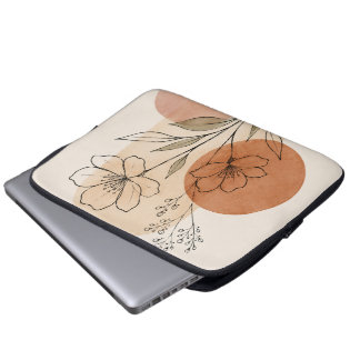 Funda para portátil de arte de línea botánica mini