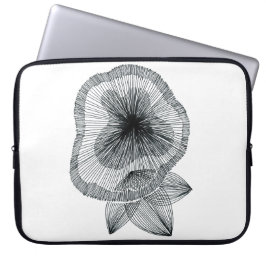Funda para portátil de arte de línea radial abstra