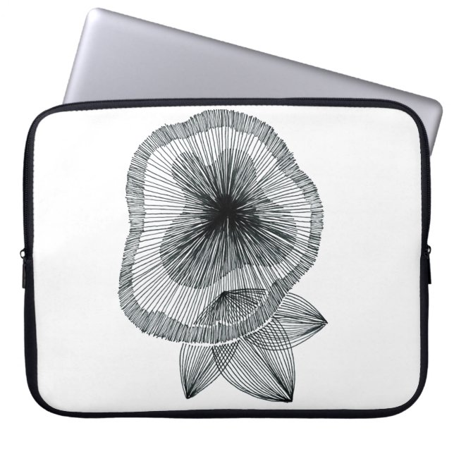 Funda para portátil de arte de línea radial abstra (Frente)
