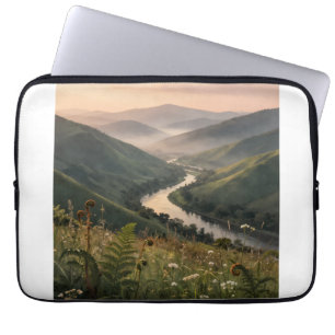 Funda para portátil de arte de paisaje de montaña 
