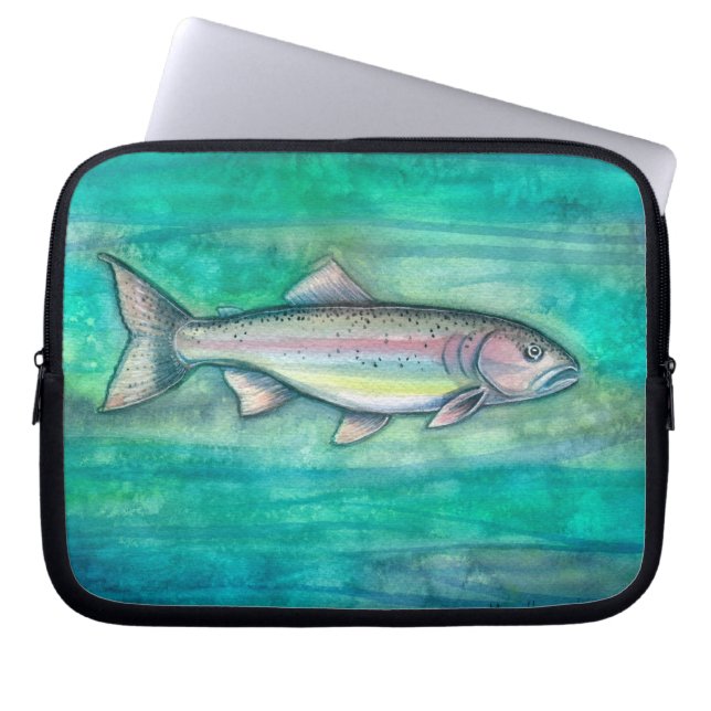 Funda para portátil de arte de trucha arcoíris (Frente)