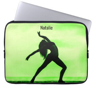 Funda para portátil de baile verde lima y negro co