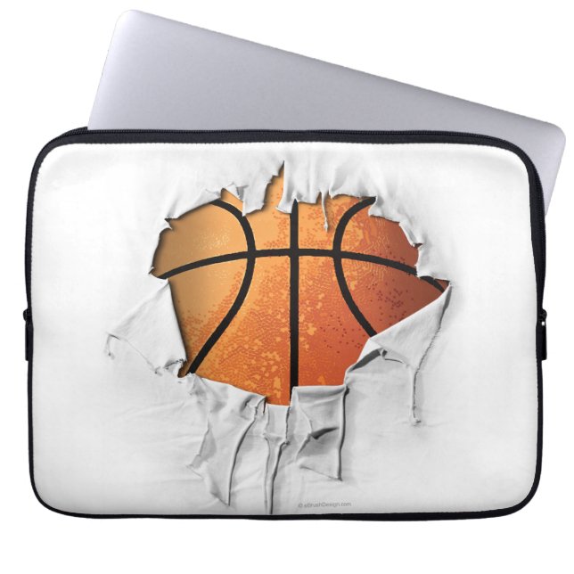 Funda para portátil de baloncesto desgarrada (Frente)