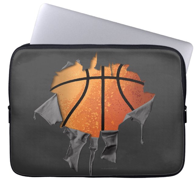 Funda para portátil de baloncesto desgarrada (Frente)