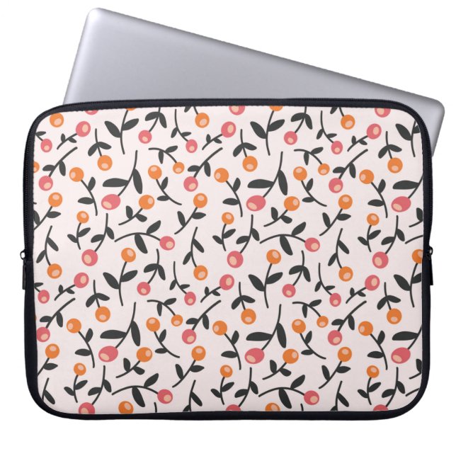 Funda para portátil de brote floral de melocotón (Frente)