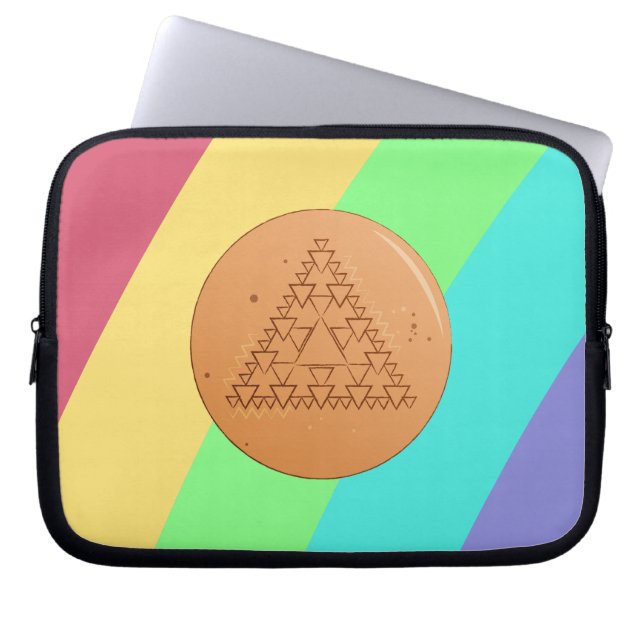 Funda para portátil de caramelo Dalgona en triángu (Frente)