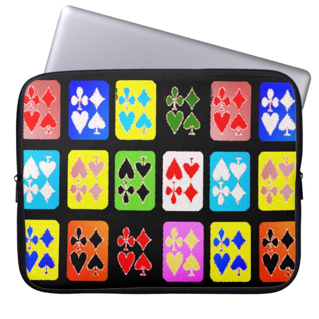 Funda para portátil de cartas de póquer divertidas (Frente)