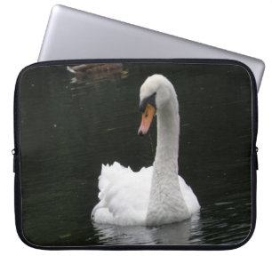Funda para portátil de cisne blanco