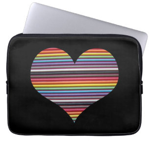 Funda para portátil de corazón con cable de cinta