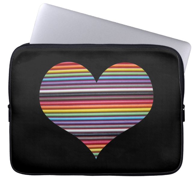 Funda para portátil de corazón con cable de cinta  (Frente)