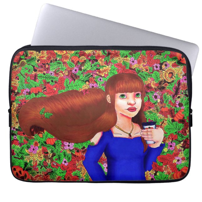Funda para portátil de dibujo de otoño (Frente)