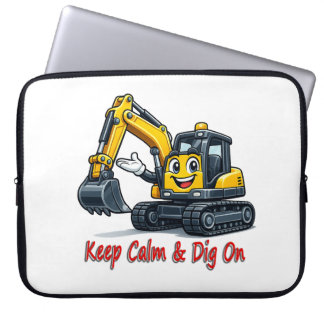 Funda para portátil de excavadora linda, 'Keep Cal