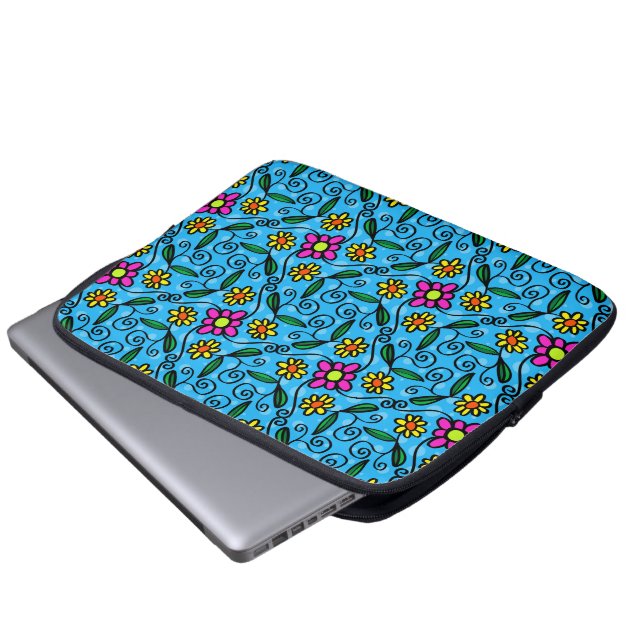 Funda para portátil de flores abstractas (Inferior anverso)