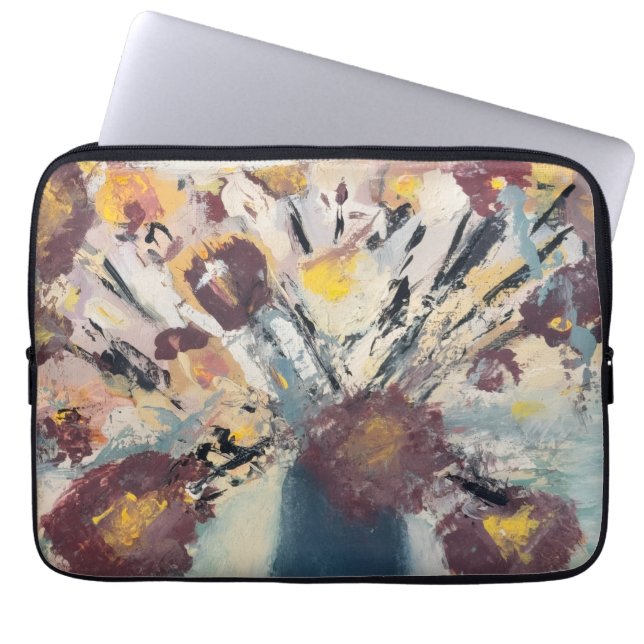Funda para portátil de flores abstractas (Frente)