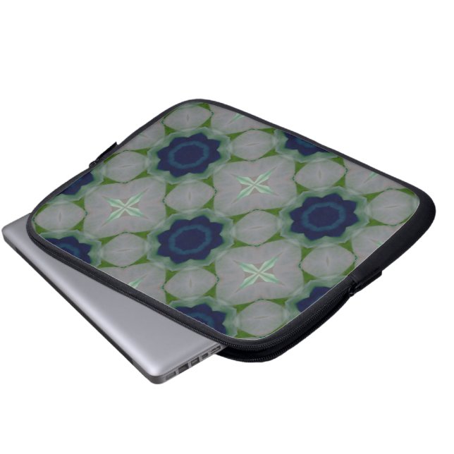 Funda para portátil de flores azules (Inferior anverso)