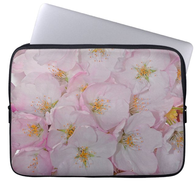 Funda para portátil de flores de cerezo rosadas (Frente)