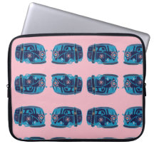 Funda para portátil de furgoneta hippie