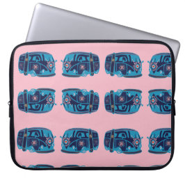 Funda para portátil de furgoneta hippie