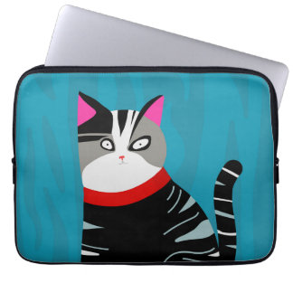 Funda para portátil de gato abstracto