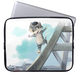 Funda para portátil de gato deslizándose por la To