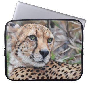 Funda para portátil de gato guepardo naturaleza