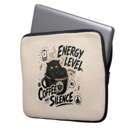 Funda para portátil de gato negro divertido introv