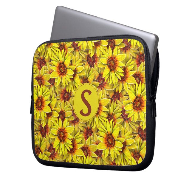 Funda para portátil de girasol Bolsa de electrónic (Anverso izquierdo)