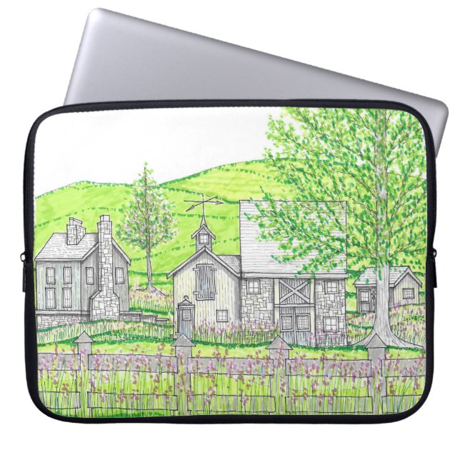 Funda para portátil de granja de primavera (Frente)
