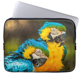 Funda para portátil de guacamayo azul y dorado | A