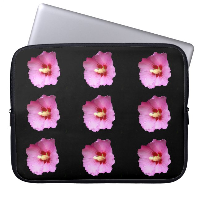 Funda para portátil de Hibisco Rosa (Frente)