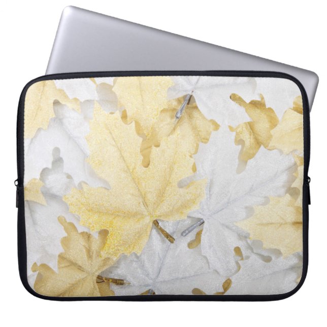 Funda para portátil de hojas de plata (Frente)