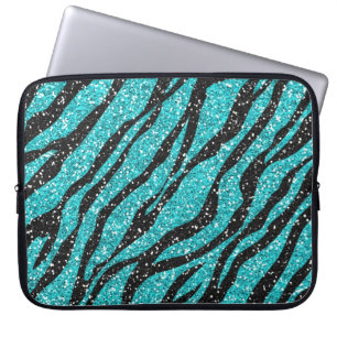 Funda para portátil de impresión de cebra negra y