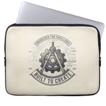 Funda para portátil de ingeniería vintage 'Built T