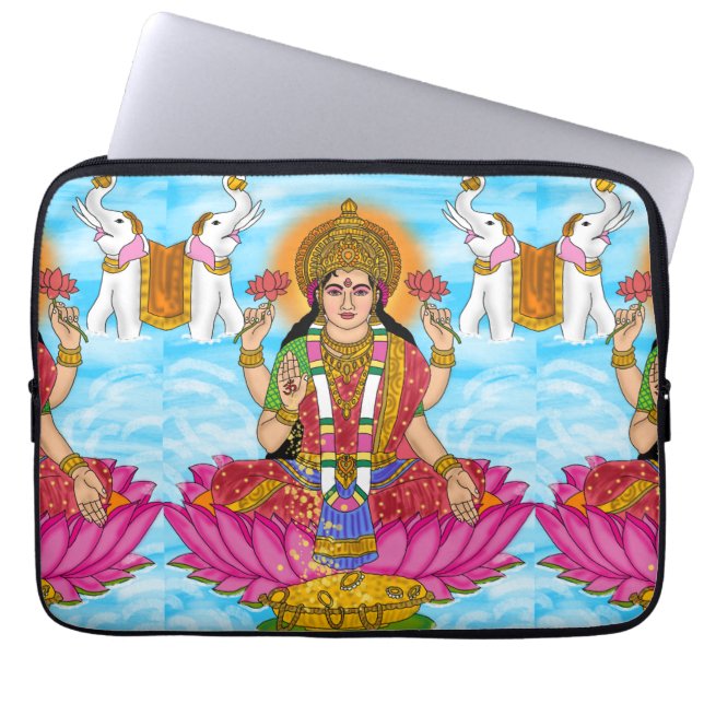 Funda para portátil de la diosa Lakshmi (Frente)