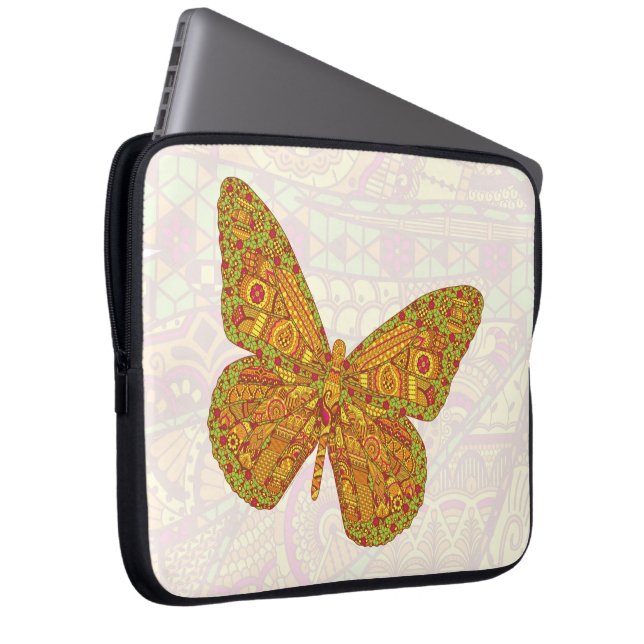 Funda para portátil de la mariposa monarca india (Anverso derecho)