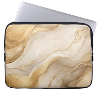Funda para portátil de lujo abstracto en oro champ
