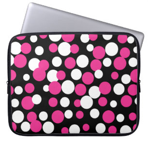 Funda para portátil de lunares rosas y negros