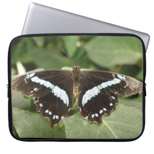 Funda para portátil de mariposa tropical en blanco