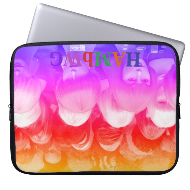 Funda para portátil de neoprene HAMbWG - Pelucas c (Frente)