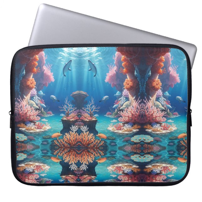Funda para portátil de neopreno bajo el mar (Frente)