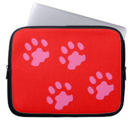 Funda para portátil de neopreno con patas rosadas