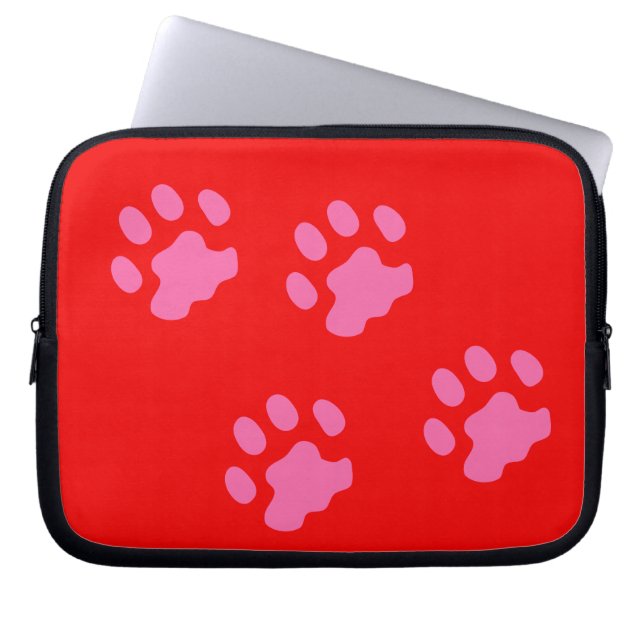 Funda para portátil de neopreno con patas rosadas  (Frente)