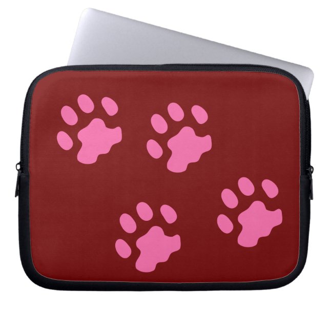 Funda para portátil de neopreno con patas rosadas  (Frente)