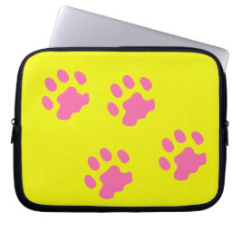 Funda para portátil de neopreno con patas rosadas