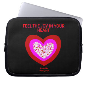 Funda para portátil de neopreno de corazón alegre