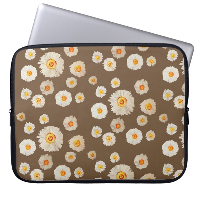 Funda para portátil de neopreno de flores de marga (Frente)
