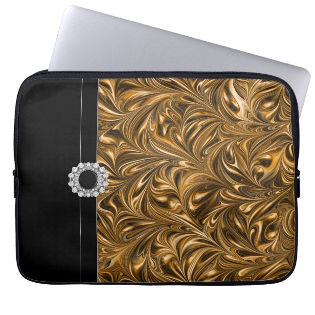 Funda para portátil de oro negro (Frente)
